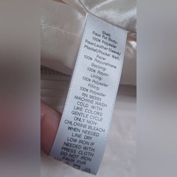 Dennis Basso Women's Sterling Ivory Faux Fur/leather Jacket Size XS - Picture 6 of 10